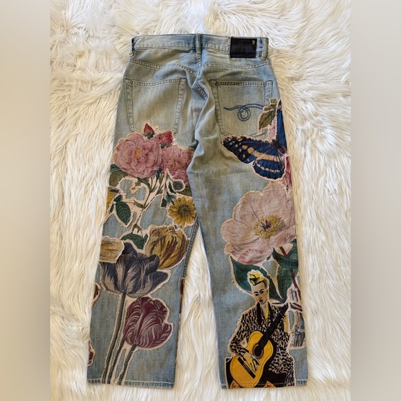 R13 Articulated Knee Cropped Denim Jeans 24 - Picture 7 of 9